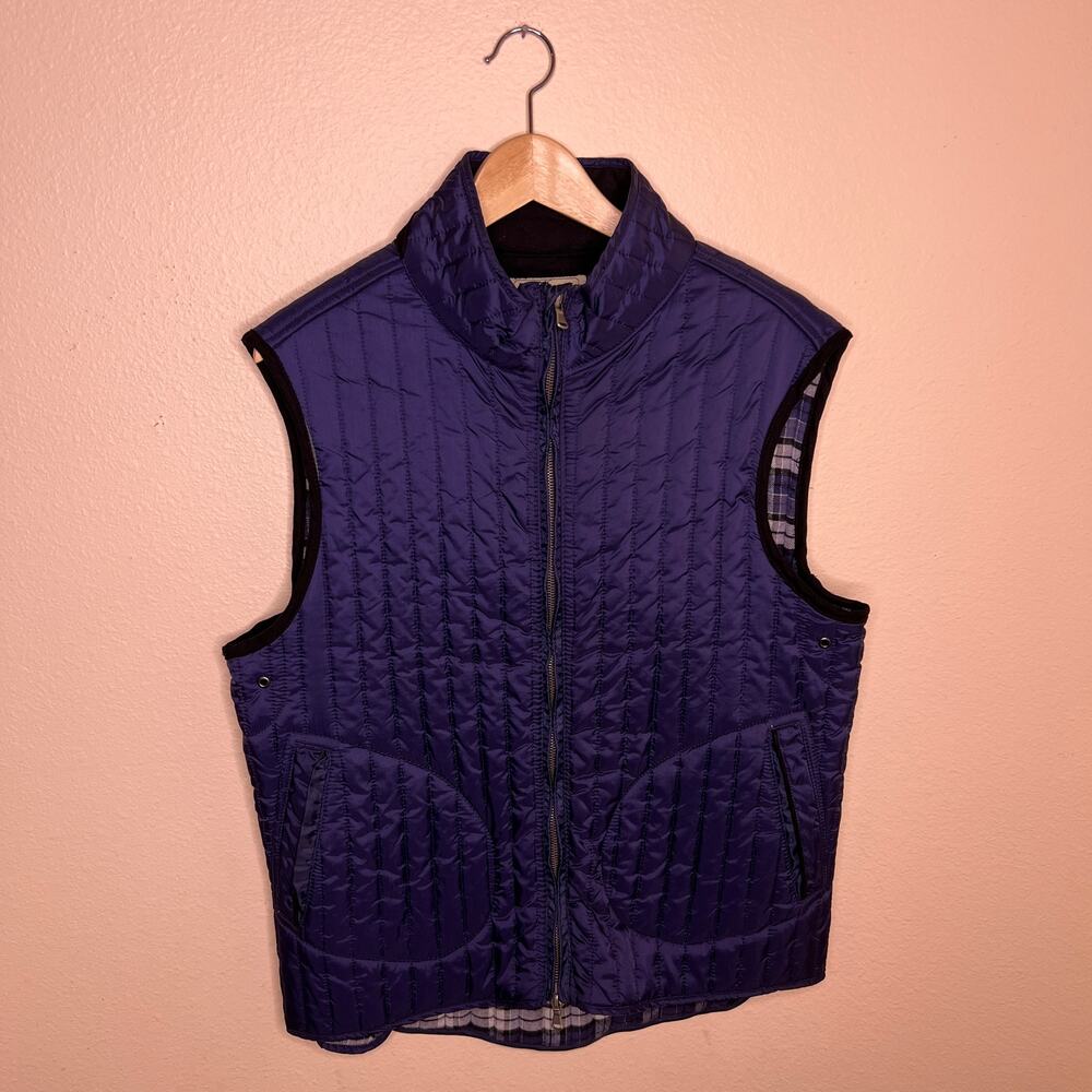 Southern Pines Navy Quilted Pocketed Vest Large